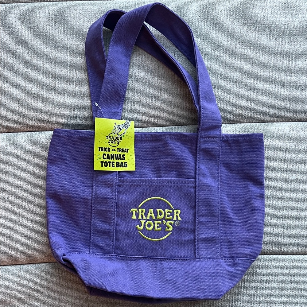 Trader Joe's Purple Canvas Tote Bag